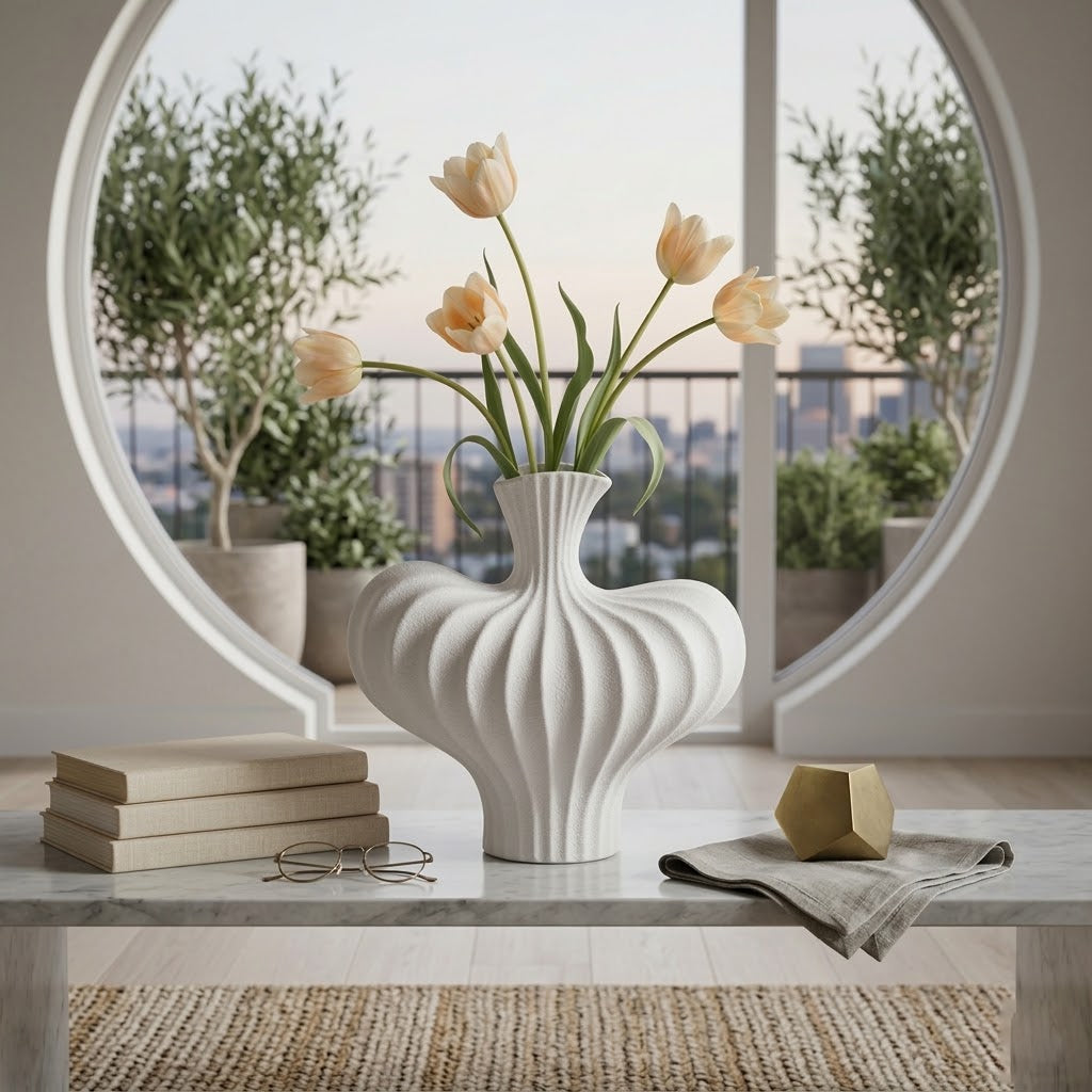 The Serene Contour Textured Vase