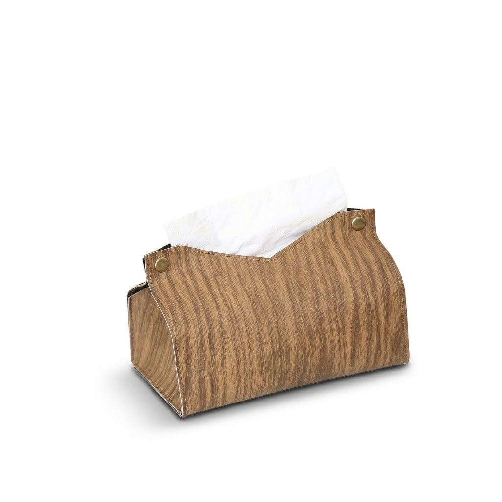 Modern V-Shape Leather Tissue Box