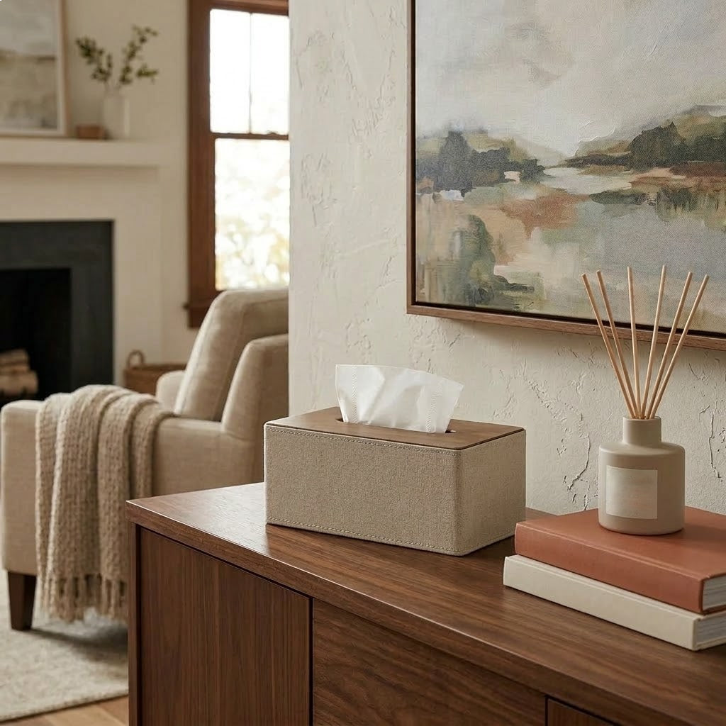 Nordic Faux Leather Tissue Box